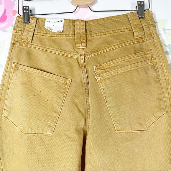 NEW Free People We The Free Chill Vibes Dropped Wide Leg Khaki Scout Jeans 26 - Picture 13 of 14